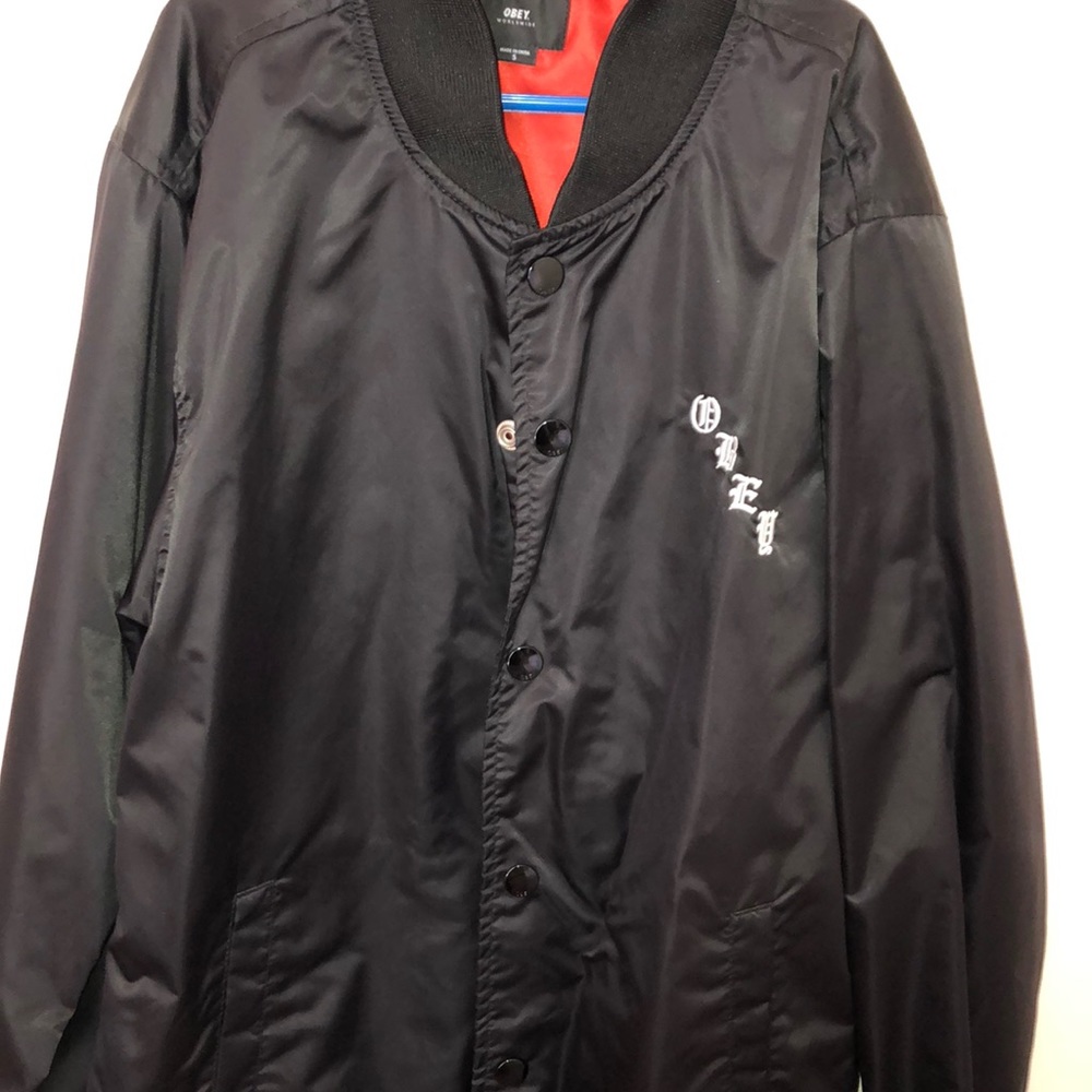Black OBEY windbreaker